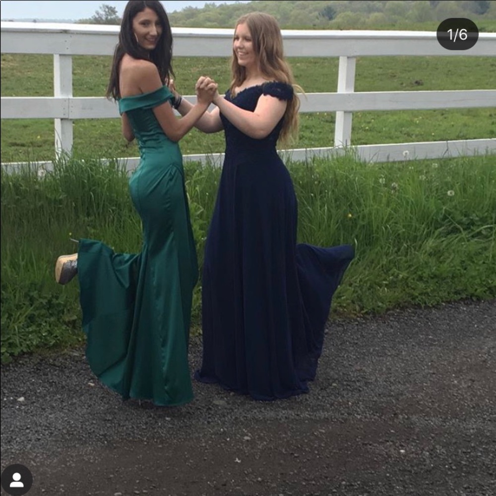 Sequin heart dark green dress formal